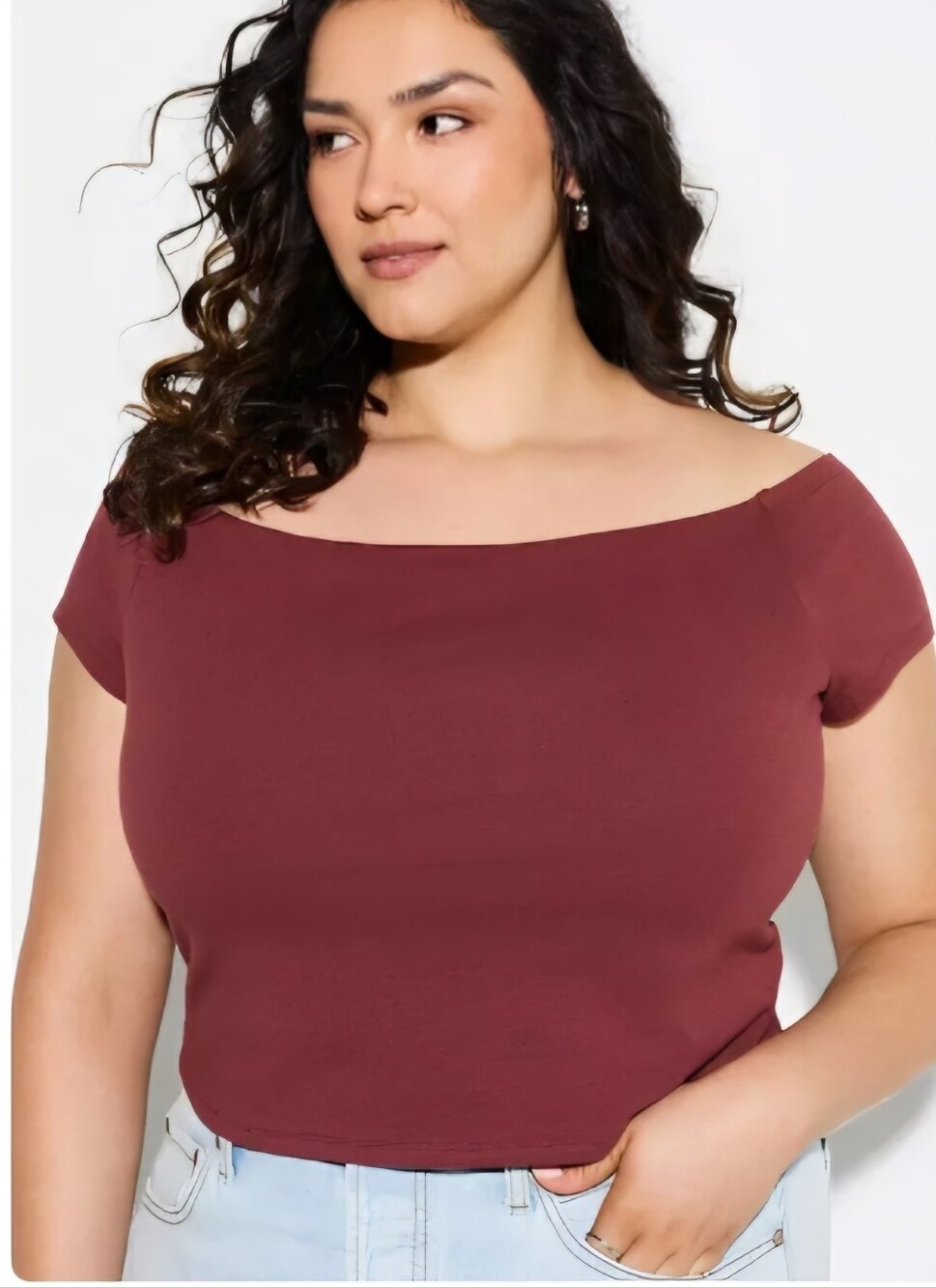 TORRID Off-Shoulder Crop Top - Burgundy